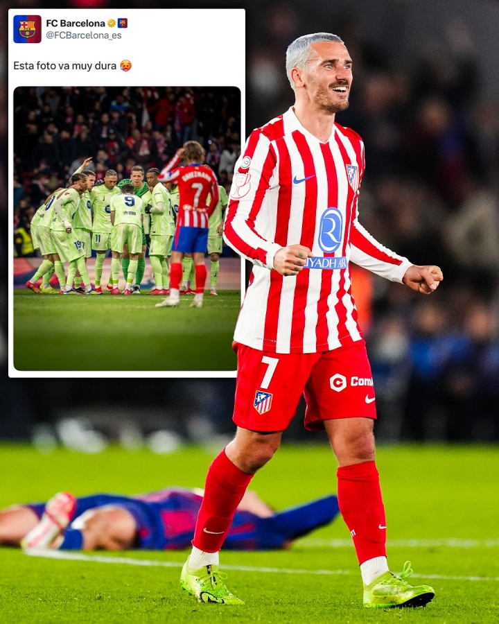 开云体育官网-记仇了！1年前巴萨晒图格子成背景，今日格列兹曼以相同文案回应